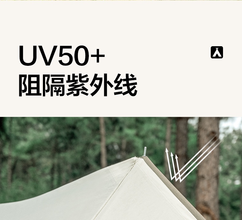 商品[国内直发] MobiGarden|Glamping户外轻奢露营大空间防风防雨加厚棉布帐篷纪元双峰150,价格¥1705,第25张图片详细描述