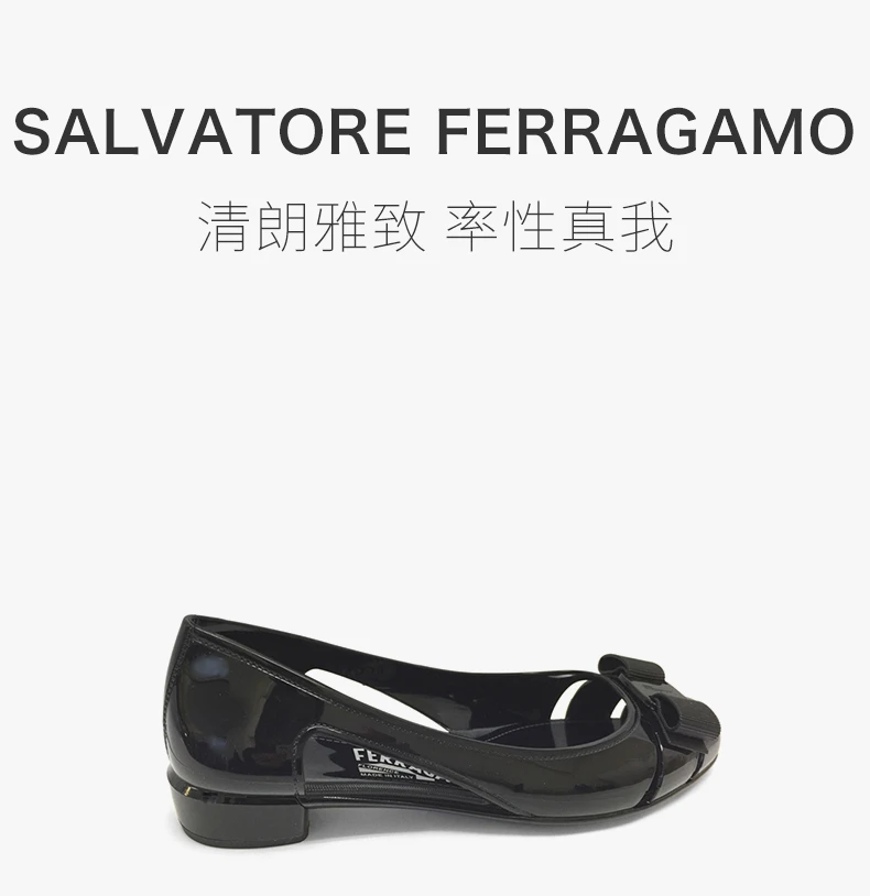 商品Salvatore Ferragamo|SALVATORE FERRAGAMO女士黑色漆皮凉鞋03-5656-726363,价格¥1817,第1张图片详细描述