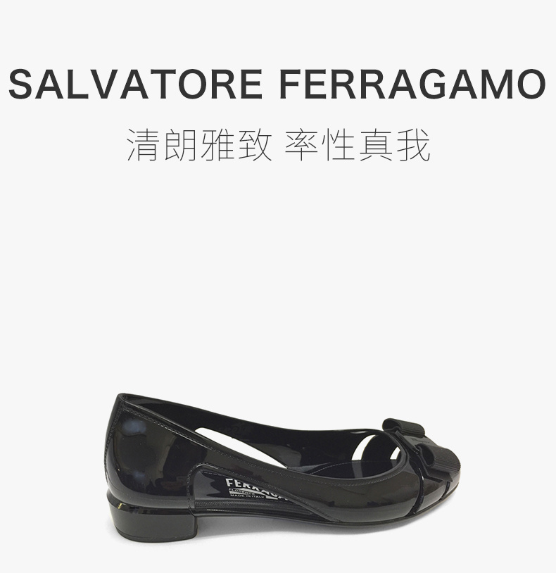 商品Salvatore Ferragamo|SALVATORE FERRAGAMO女士黑色漆皮凉鞋03-5656-726363,价格¥1868,第3张图片详细描述