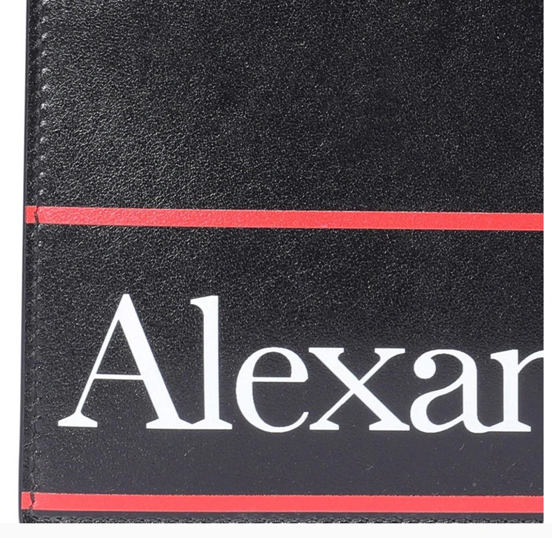商品[国内直发] Alexander McQueen|Alexander McQueen 男士黑色白色字母logo小牛皮拉链手拿包 560472-1SJ6B-1092,价格¥2436,第8张图片详细描述