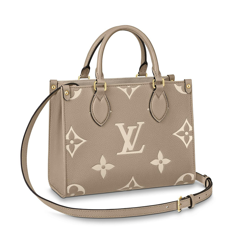 商品Louis Vuitton|预售十天 Louis Vuitton/路易威登 经典款ONTHEGO系列 女士小号大象灰/奶白色双色老花压纹粒面皮革单肩手提托特包M45779,价格¥23276,第2张图片详细描述