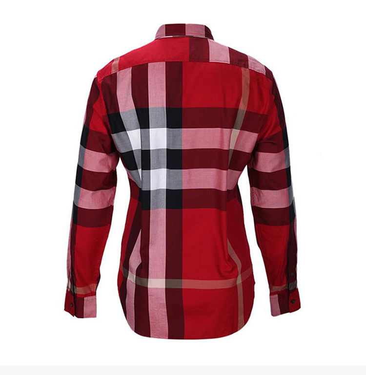 商品Burberry|Burberry 博柏利 男士红色格纹长袖衬衫 4554721,价格¥1382,第7张图片详细描述