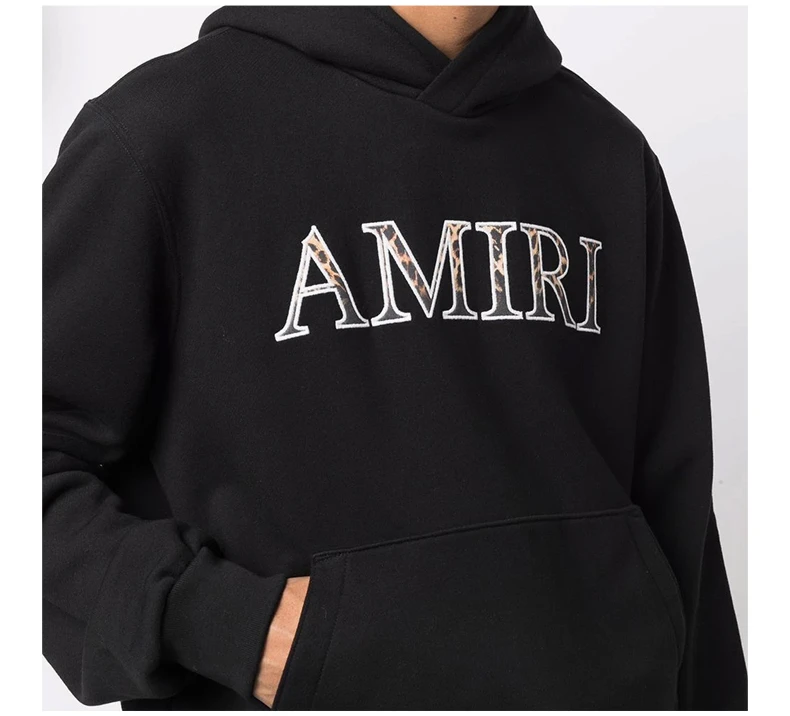 商品[国内直发] AMIRI|AMIRI 男士黑色豹纹刺绣连帽衫 MJLH006-001,价格¥5183,第8张图片详细描述