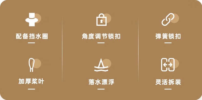 商品[国内直发] MobiGarden|逐浪三节两头桨 户外水上运动充气船船桨三节铝合金双头划水桨,价格¥170,第2张图片详细描述