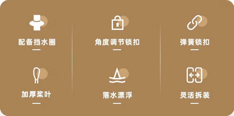 商品[国内直发] MobiGarden|逐浪三节两头桨 户外水上运动充气船船桨三节铝合金双头划水桨,价格¥174,第2张图片详细描述