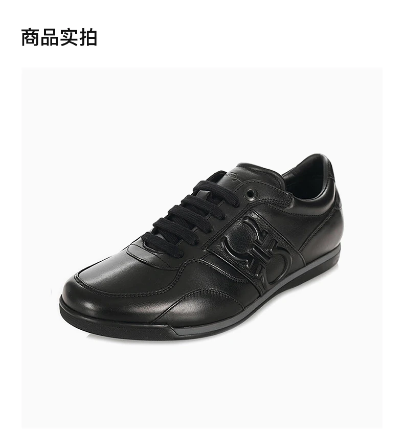 商品Salvatore Ferragamo|SALVATORE FERRAGAMO 男黑色男士系带鞋 0588185,价格¥2366,第4张图片详细描述