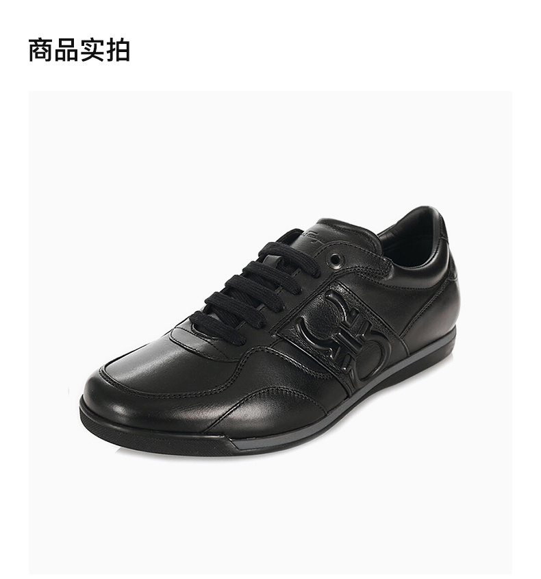 商品Salvatore Ferragamo|SALVATORE FERRAGAMO 男黑色男士系带鞋 0588185,价格¥2654,第6张图片详细描述