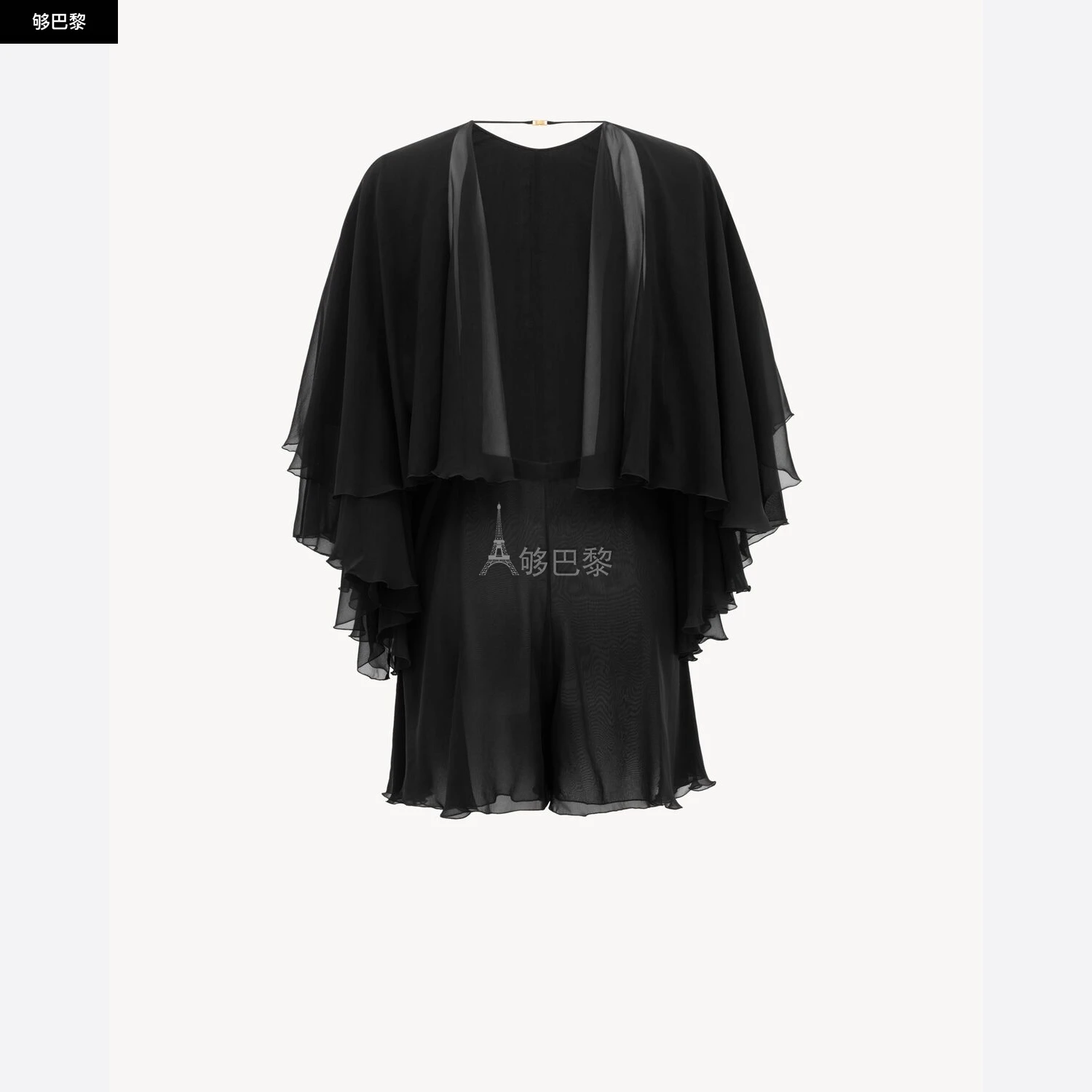 商品Yves Saint Laurent|【预售】 YSL圣罗兰 24秋冬 女士 连体衣 桑蚕丝平纹绉纱露背连衫裤 817868Y115W1000,价格¥29510,第5张图片详细描述