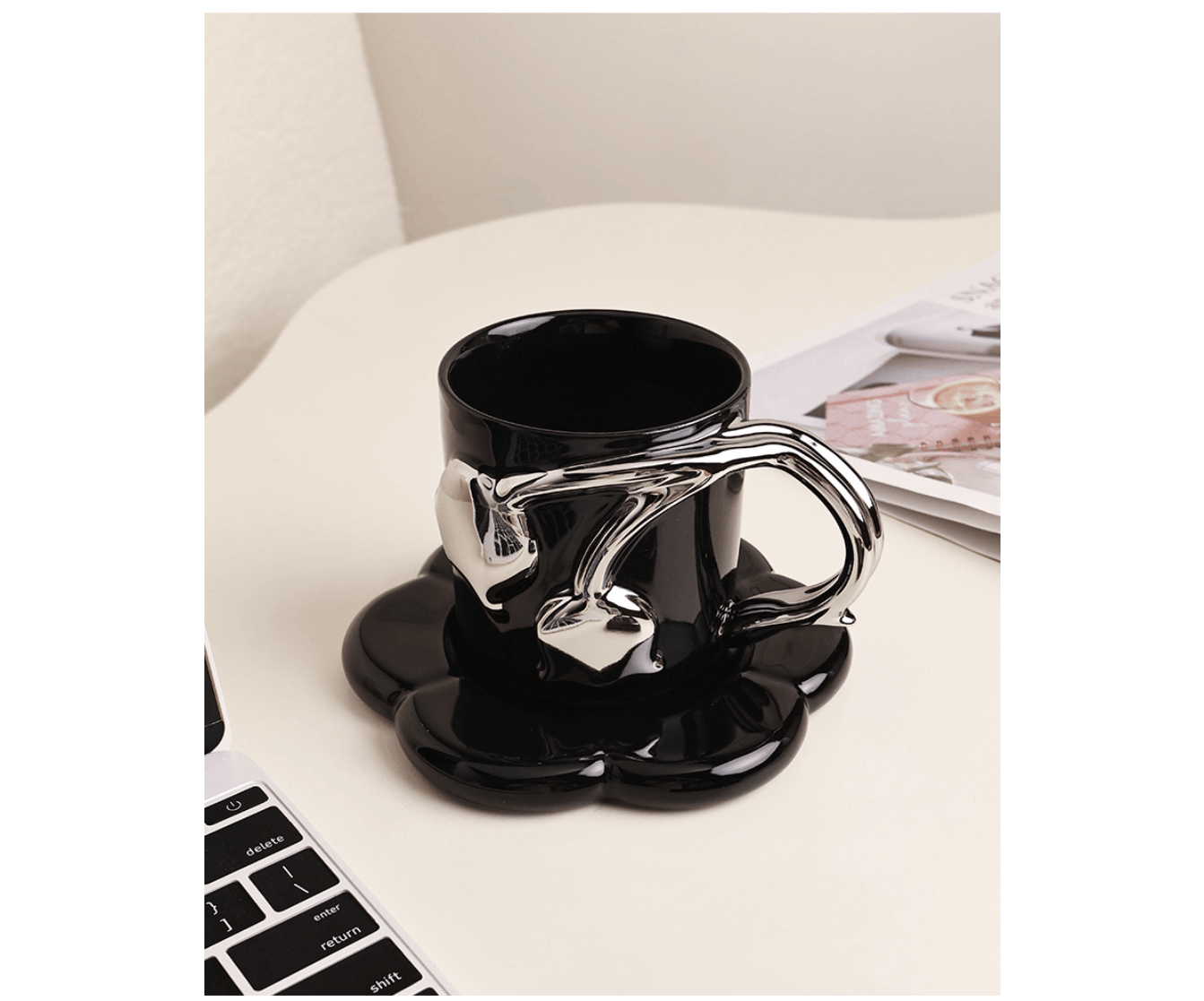 商品[国内直发] YeeCollene|韩风ins陶瓷铃兰马克杯咖啡杯喝水杯子高颜值小众跨境,价格¥186,第12张图片详细描述