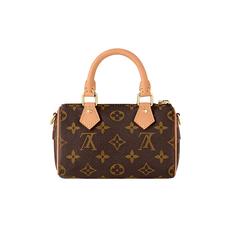 商品Louis Vuitton|【预售十天】路易威登 Speedy Nano女士老花棕色帆布配皮拉链开合可调节拆卸肩带斜挎包 M81085,价格¥13207,第3张图片详细描述