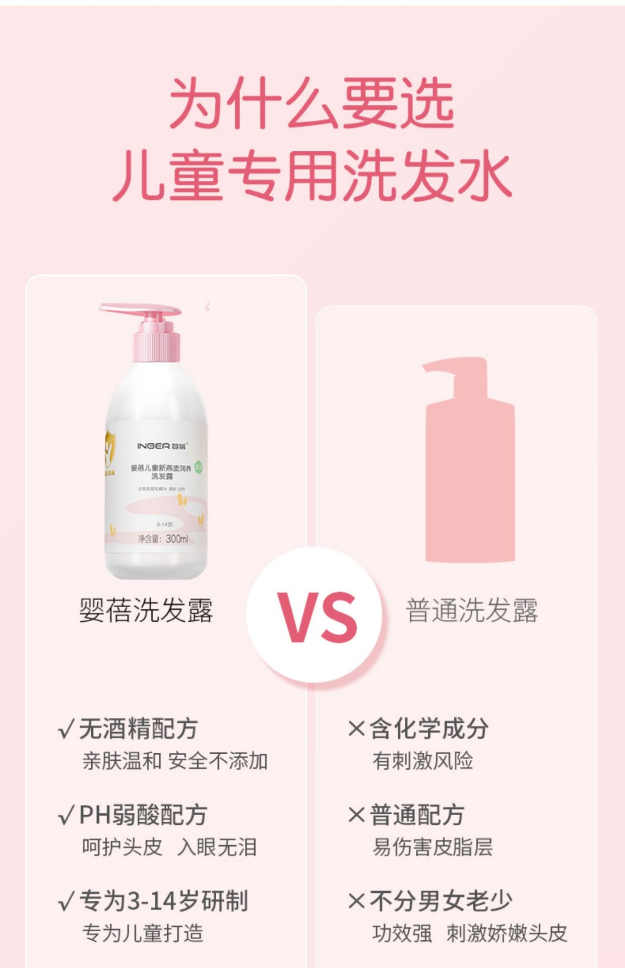 商品[国内直发] INBER|婴蓓儿童洗发水儿专用女孩宝宝3-6-12岁天然柔顺护发素沐浴乳二合一洗护,价格¥29,第5张图片详细描述