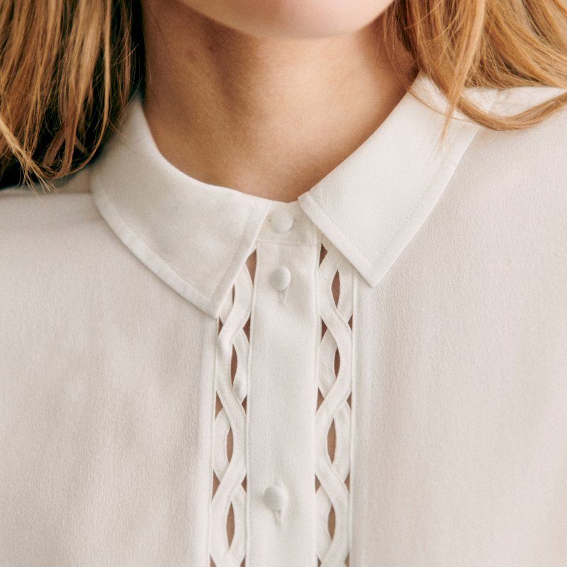 商品SEZANE|Sezane 女士奶油色真丝衬衫,价格¥990,第4张图片详细描述