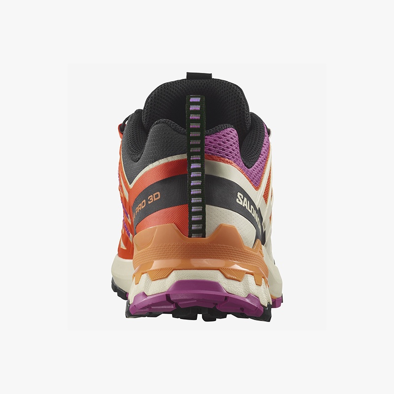 商品Salomon|SALOMON 24新款 XP3V系列女士米色橘紫色纺织耐用越野跑鞋,价格¥1201,第4张图片详细描述