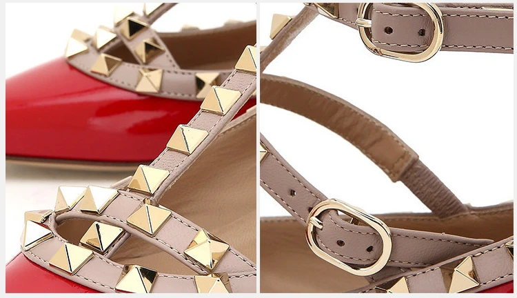 商品Valentino|Valentino 华伦天奴 女士铆钉绑带平底鞋 NW1S0376-VNW-R19,价格¥4649,第5张图片详细描述