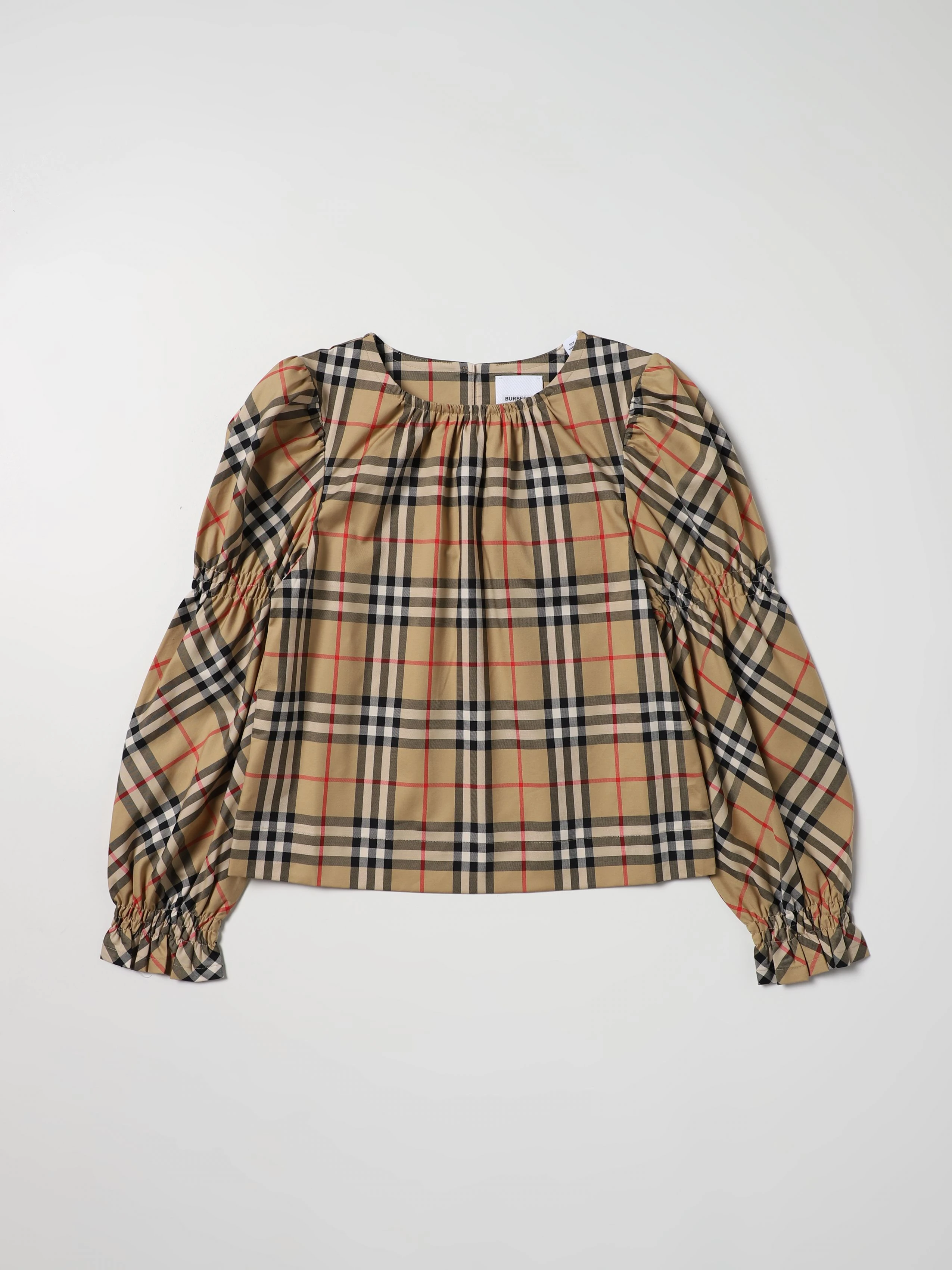 商品Burberry|BURBERRY 女童格纹棉质长袖衬衫 8053869,价格¥1178,第1张图片详细描述