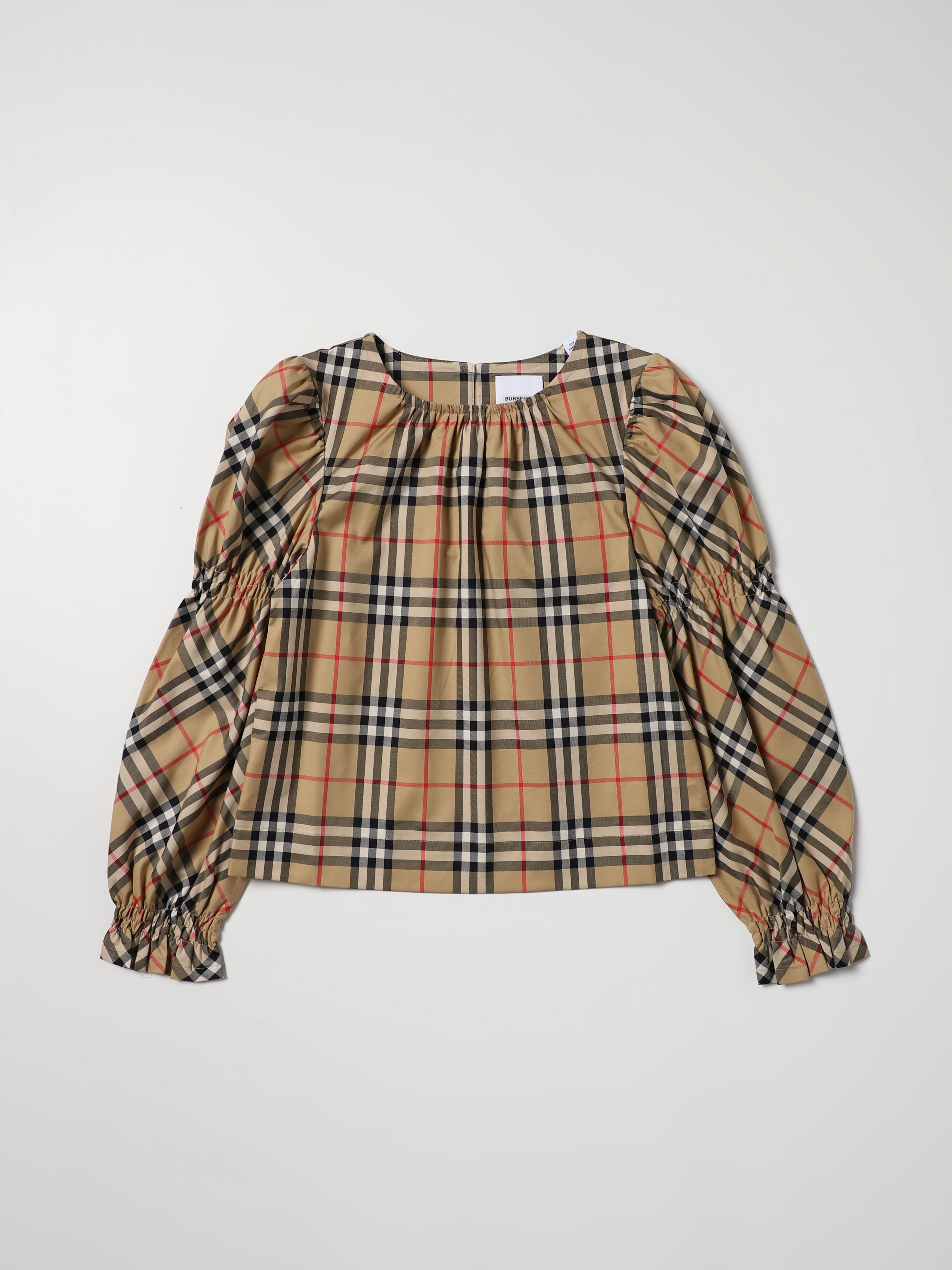 商品Burberry|BURBERRY 女童格纹棉质长袖衬衫 8053869,价格¥1524,第3张图片详细描述