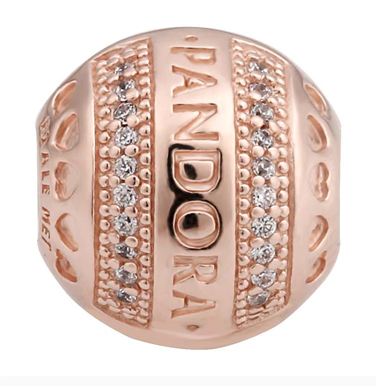 商品PANDORA|PANDORA 潘多拉 玫瑰金PANDORA徽标爱心固定夹 787433CZ,价格¥208,第4张图片详细描述