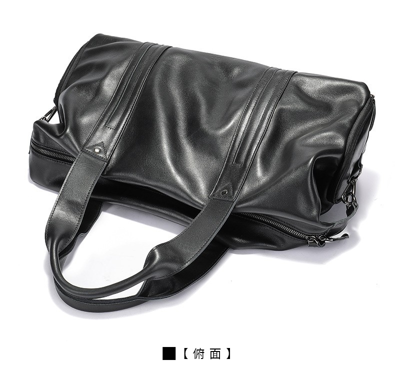 商品[国内直发] GLENVINTEN|格岚云顿时尚休闲真皮手提旅行包运动健身包大容量单肩包行李包包,价格¥657,第13张图片详细描述