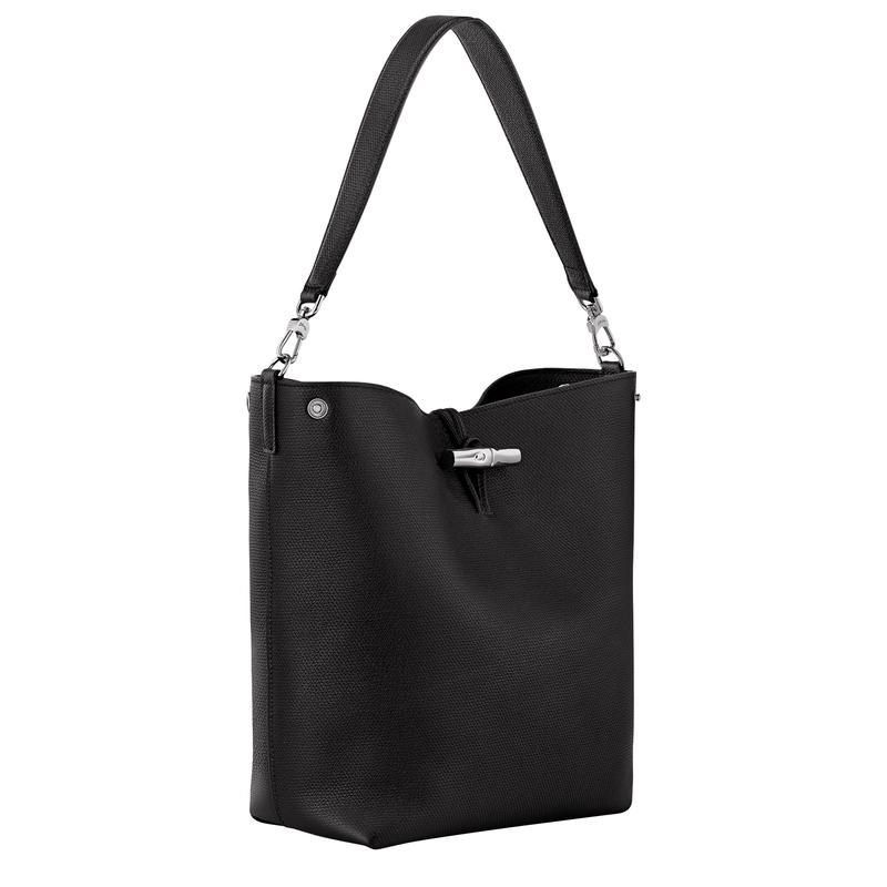 商品Longchamp|珑骧 Le Roseau系列中号女士黑色皮革手提包 10281HFP266（两色可选）,价格¥5810,第11张图片详细描述