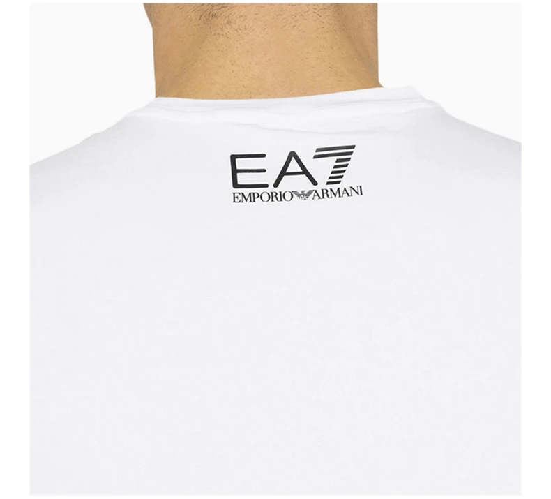 商品[国内直发] Emporio Armani|EMPORIO ARMANI 安普里奥·阿玛尼 纯色字母侧边印花白色短袖男士T恤 3HPT08-PJ03Z-1100,价格¥449,第7张图片详细描述