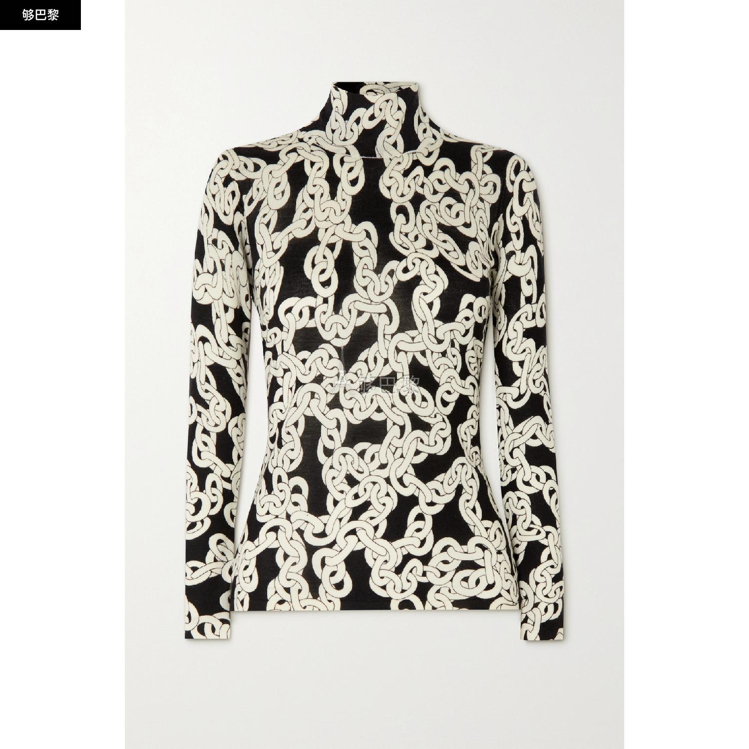 商品Diane von Furstenberg|【特惠5.0折】包邮包税【预售7天发货】 DIANE VON FURSTENBERG 23秋冬 女士 针织衫 Brandy 提花针织美利奴羊毛高领毛衣 1647597287848757 D*VFWL3Q016CCSBK ,价格¥2096,第4张图片详细描述