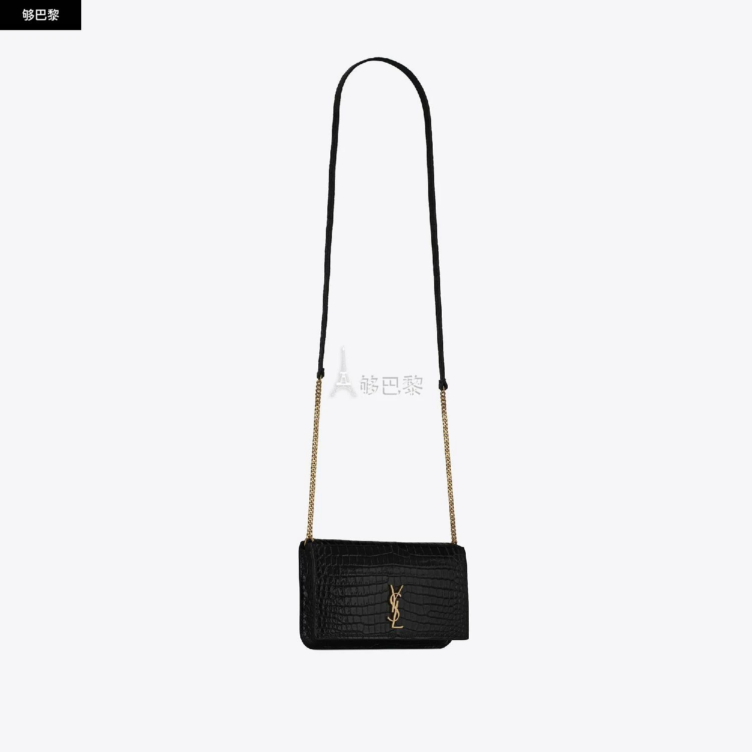 商品Yves Saint Laurent|包邮包税【预售7天发货】 YSL圣罗兰SAINT LAURENT 23秋冬 女士 手机包 MONOGRAM HOUSSE DE TÉLÉPHONE AVEC BRIDE EN CUIR BRILLANT EMBOSSÉ CROCODILE 635095DND1J1000,价格¥5033,第4张图片详细描述