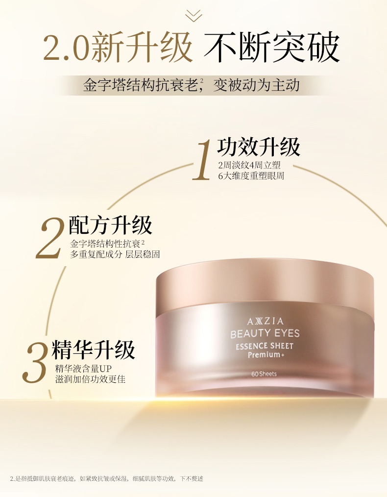 商品AXXZIA|AXXZIA晓姿4D金字塔眼膜抗糖保湿眼袋泪沟紧致提拉淡纹60片,价格¥486,第6张图片详细描述