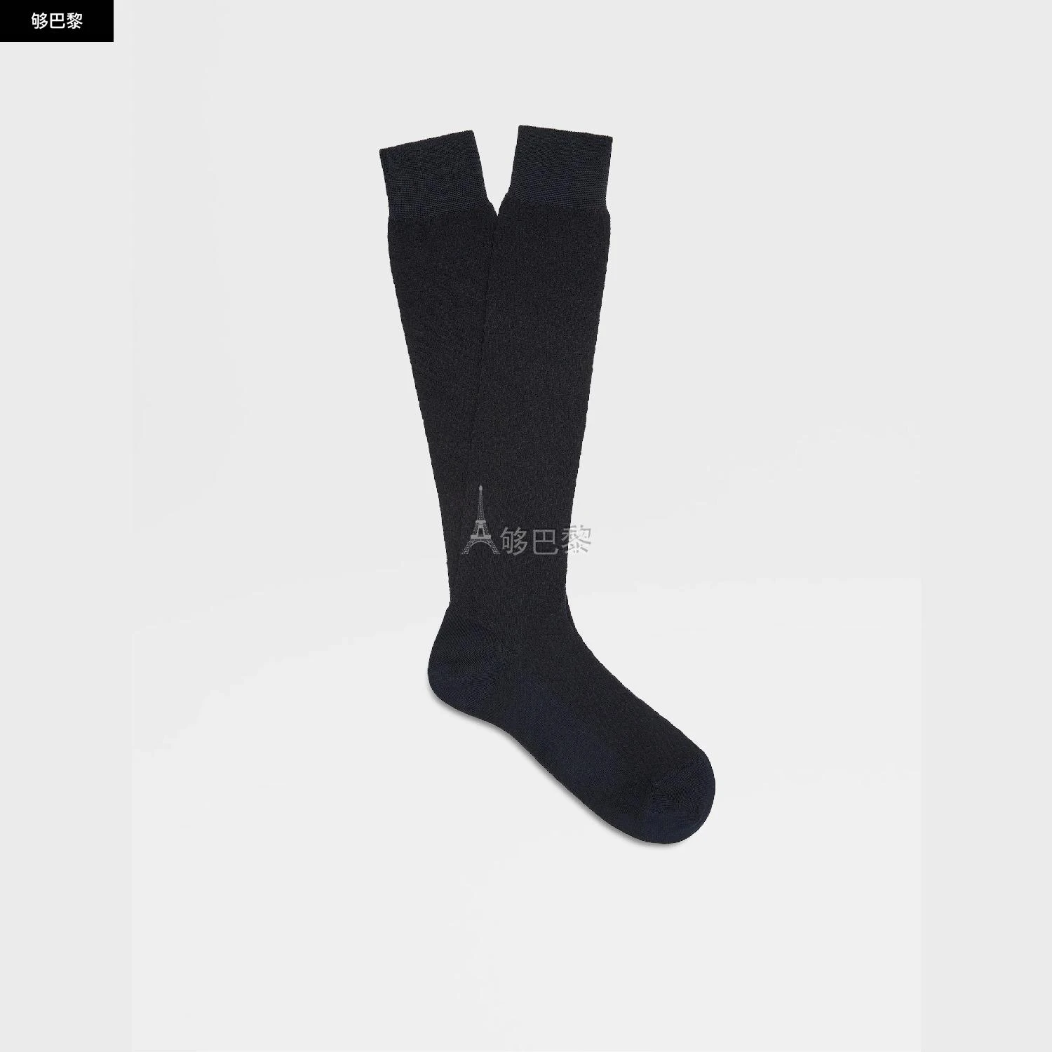 商品Zegna|包邮包税【预售7天发货】 ZEGNA杰尼亚 23秋冬 男士 袜子 NIGHT BLUE LYOCELL BLEND TEXTURED MID CALF SOCKS N5V40-580-402,价格¥557,第4张图片详细描述