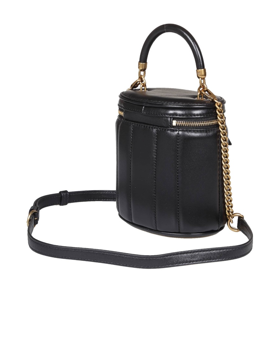 商品[国内直发] Tory Burch|汤丽柏琦TB女包Kira金属双T logo皮质手提单肩斜挎包桶包奶白/黑色138999 ,价格¥3332,第8张图片详细描述