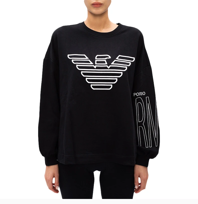 商品Emporio Armani|EMPORIO ARMANI 黑色女士卫衣/帽衫 6H2M7B-2J49Z-0999,价格¥977,第5张图片详细描述