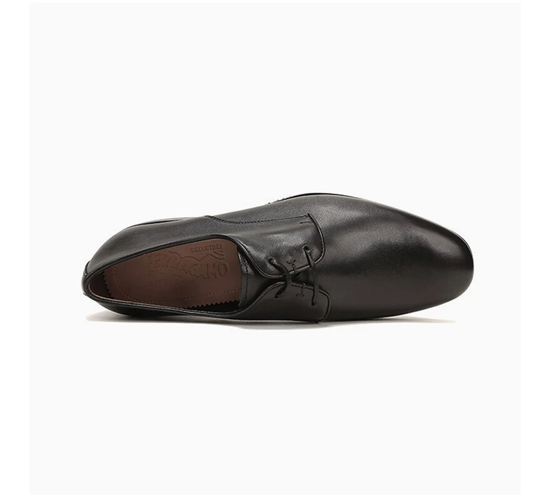 商品Salvatore Ferragamo|SALVATORE FERRAGAMO 男士黑色牛皮德比鞋商务皮鞋 0696261,价格¥2509,第7张图片详细描述