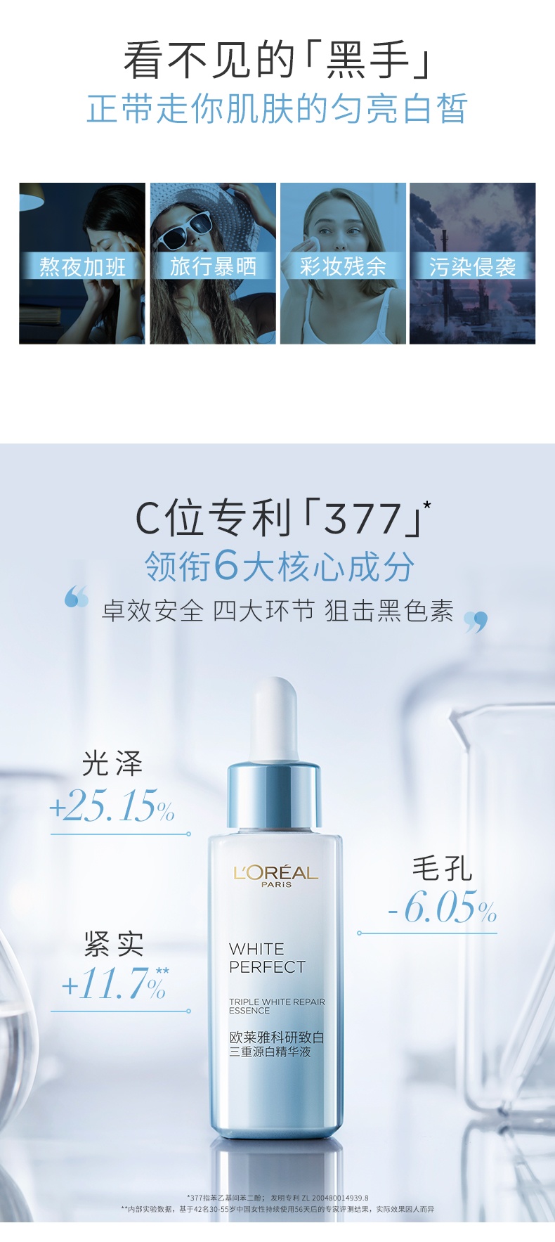 商品[国内直发] L'Oreal Paris|【烟酰胺 淡斑】L'ORÉAL 欧莱雅 光子瓶 科研致白三重源白精华液30ml 烟酰胺白精华淡斑小白瓶,价格¥140,第1张图片详细描述