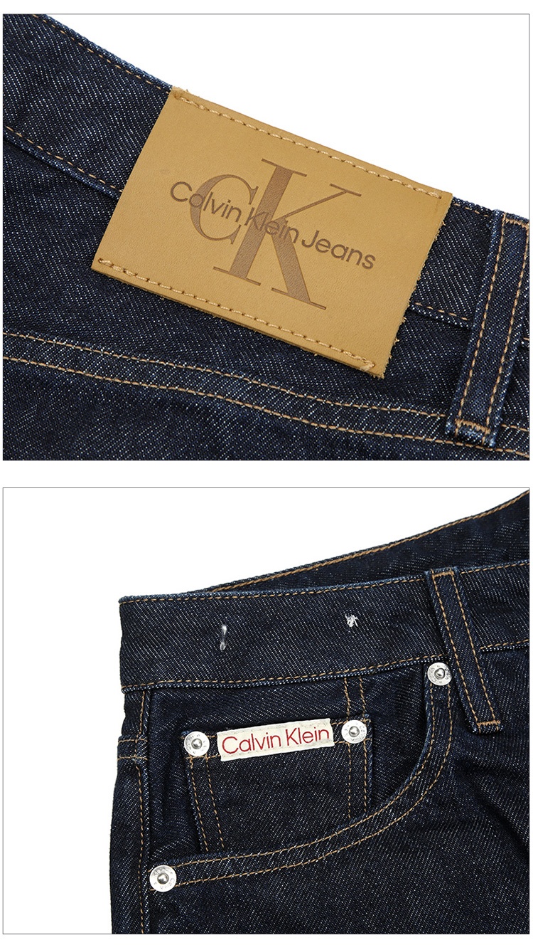 商品[国内直发] Calvin Klein|Calvin Klein/CK 女士深蓝色门襟扣洞款牛仔直筒裤 ,价格¥989,第4张图片详细描述