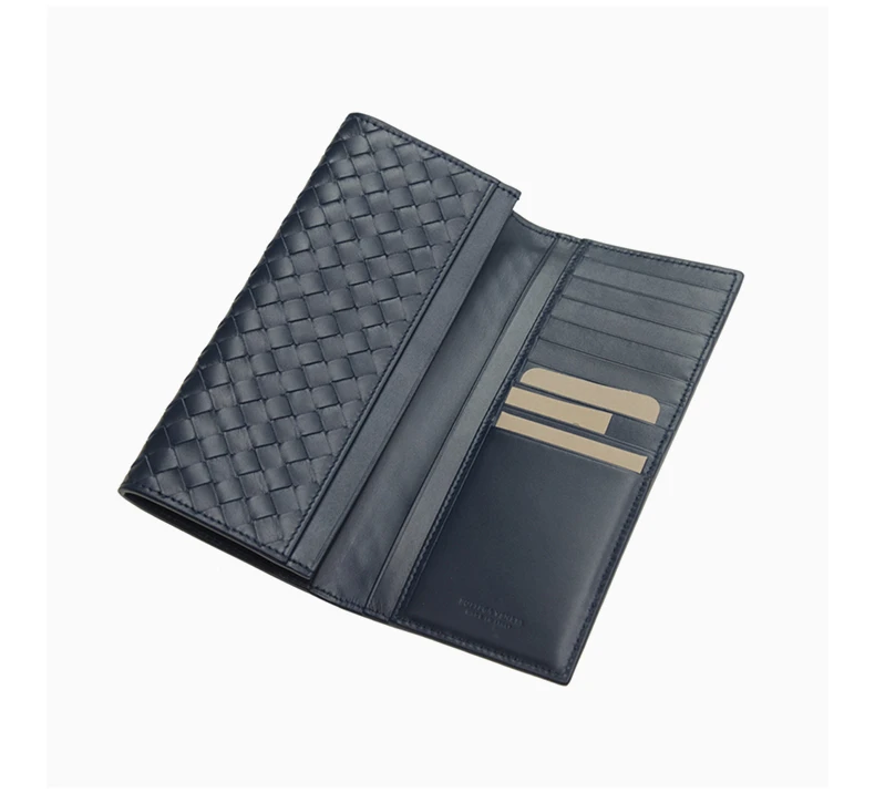 商品[国内直发] Bottega Veneta|Bottega Veneta 葆蝶家 中性藏蓝色牛皮简约休闲长款钱包 120697-V4651-4013,价格¥2567,第8张图片详细描述