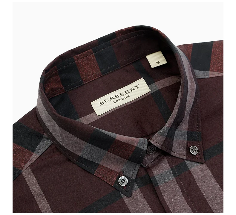 商品[国内直发] Burberry|BURBERRY 紫红色男士衬衫 3944130,价格¥2501,第6张图片详细描述