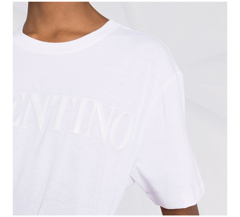 商品Valentino|VALENTINO 女士白色棉质圆领短袖T恤 XB3MG16J-6WU-0BO,价格¥2505,第10张图片详细描述