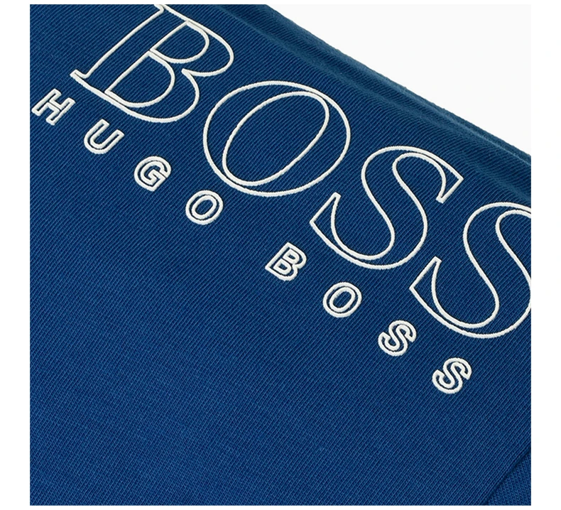 商品Hugo Boss|Hugo Boss 雨果博斯 男士蓝色纯色款棉质短袖T恤 TEE-181-6415-420,价格¥463,第6张图片详细描述