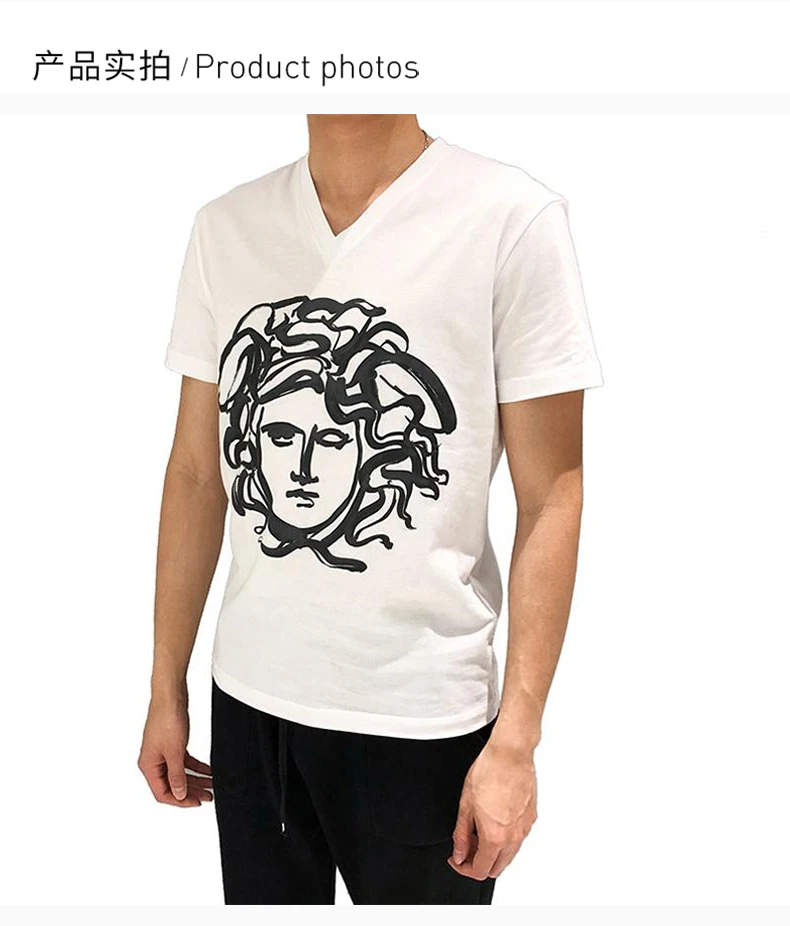 商品Versace|VERSACE 范思哲 白色棉男士T恤 A79224-A222614-A911,价格¥1387,第1张图片详细描述