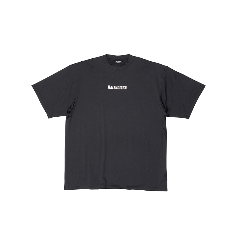 商品Balenciaga|Balenciaga/巴黎世家 22年春夏新款 男士黑色涤纶混纺技术网布游泳T恤6570274B8B51000,价格¥3823,第2张图片详细描述