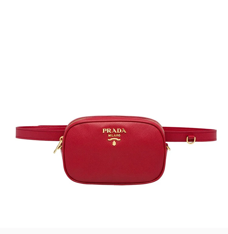 商品[国内直发] Prada|Prada 普拉达 女包红色牛皮斜挎腰包 1BL007-NZV-F068Z,价格¥5376,第4张图片详细描述