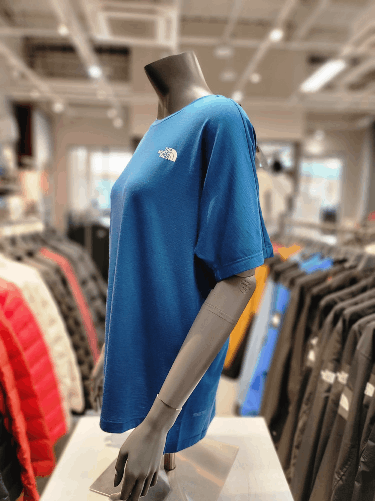 商品The North Face|【Brilliant|包邮包税】北面户外 女士 MERINO 毛 短袖 T恤 NT7UM33A BLU,价格¥291,第2张图片详细描述