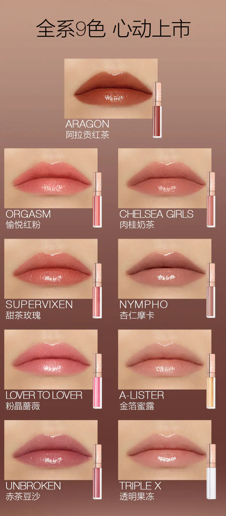 商品NARS|NARS金管唇蜜5.5ml玻璃唇滋润保湿【香港直邮】,价格¥261,第6张图片详细描述