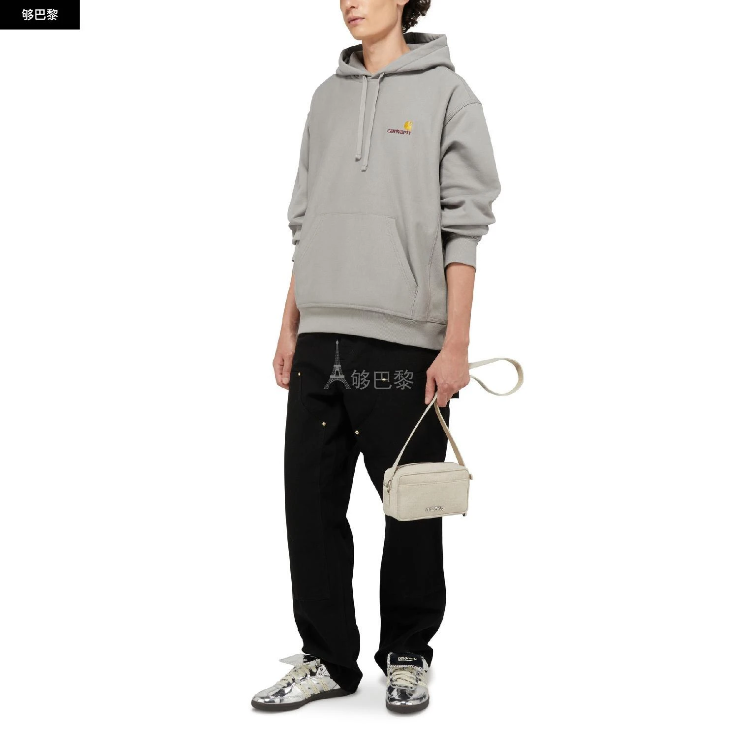 商品Carhartt WIP|【特惠8.7折】包邮包税【预售7天发货】 CARHARTT WIP 男士 卫衣 American Script 连帽衫  I028279/0WFXX CAH7DE2EGRY,价格¥1191,第4张图片详细描述