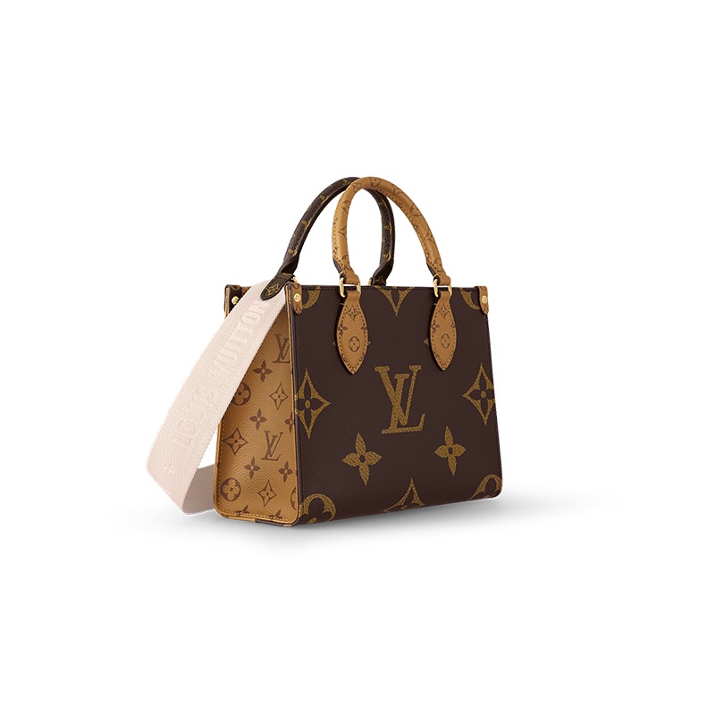 商品Louis Vuitton|【现货】路易威登 23新款 女士棕色帆布老花金色五金粉色肩带饰有圆饼零钱包可拆卸可调节肩带小号托特包M46373,价格¥22502,第5张图片详细�描述