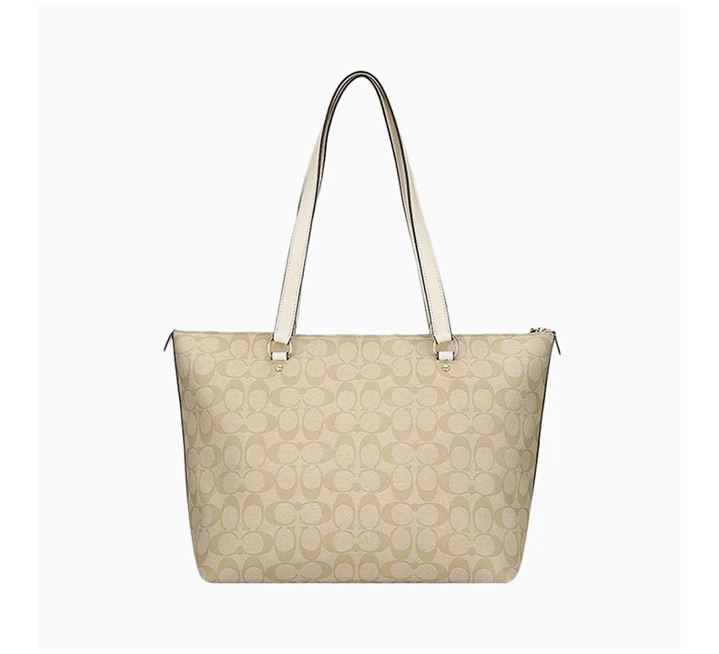 商品[国内直发] Coach|coach 女士大号卡其色PVC手提单肩包 79609IMDQC,价格¥1335,第6张图片详细描述
