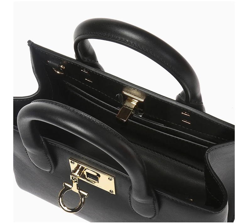 商品[国内直发] Salvatore Ferragamo|Salvatore Ferragamo 菲拉格慕 黑色女士手提包 21-H288-699606,价格¥8076,第7张图片详细描述