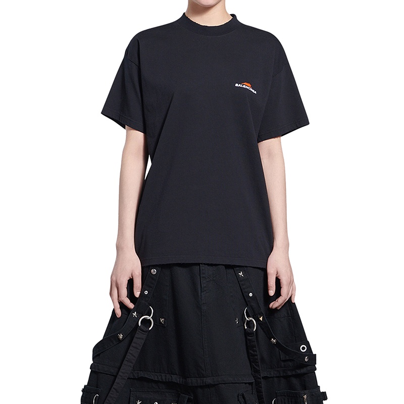 商品Balenciaga|Balenciaga/巴黎世家 22年早春新款 虎年系列 女士黑色纯棉短袖T恤衫,价格¥3654,第4张图片详细描述