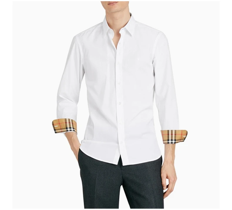 商品[国内直发] Burberry|Burberry 博柏利 男士白色上衣 8008703,价格¥2710,第5张图片详细描述