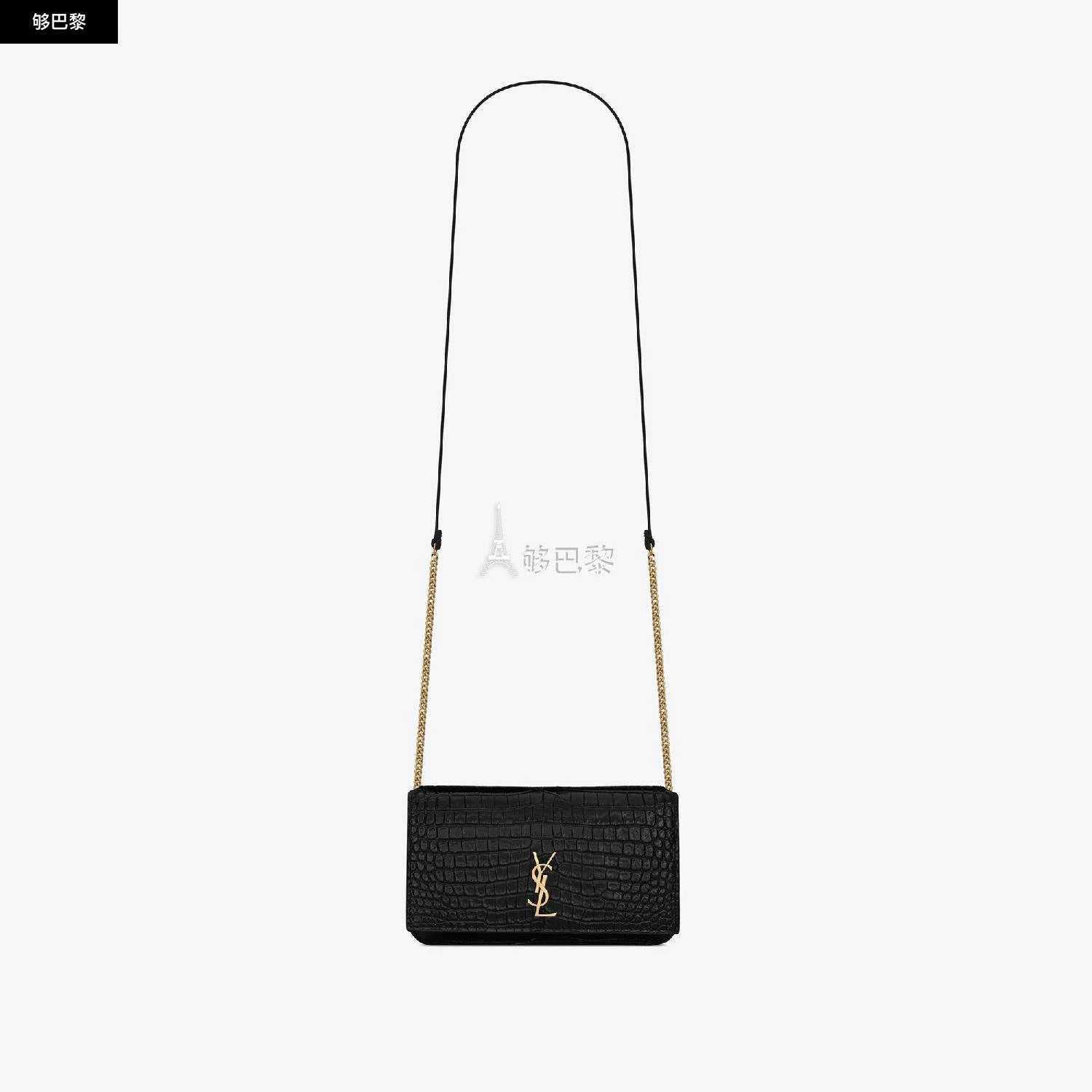 商品Yves Saint Laurent|包邮包税【预售7天发货】 YSL圣罗兰SAINT LAURENT 23秋冬 女士 手机包 MONOGRAM HOUSSE DE TÉLÉPHONE AVEC BRIDE EN CUIR BRILLANT EMBOSSÉ CROCODILE 635095DND1J1000,价格¥5033,第6张图片详细描述