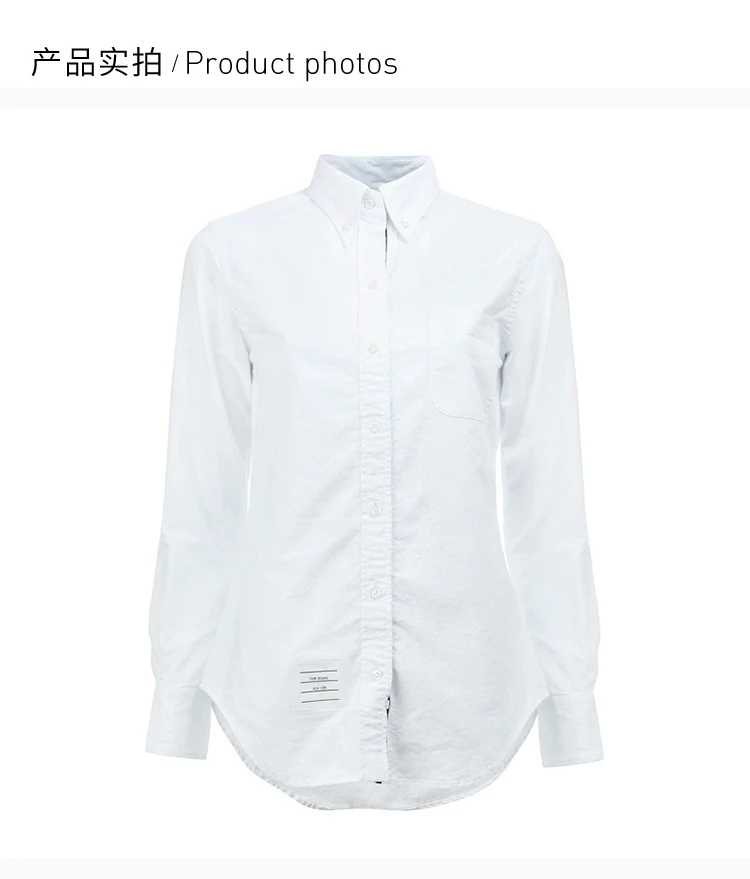 商品Thom Browne|Thom Browne 女士白色棉质衬衫 FLL005E-00139-100,价格¥1948,第4张图片详细描述